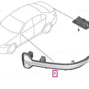 Auxiliary turn signal, mirror, left - BMW Ofertă exclusivă