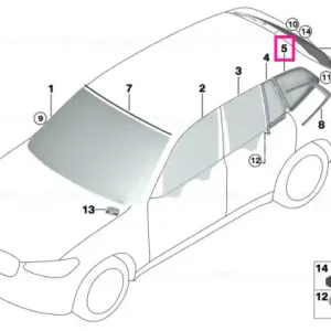 Side window, rigid, rear left - BMW Preț mic