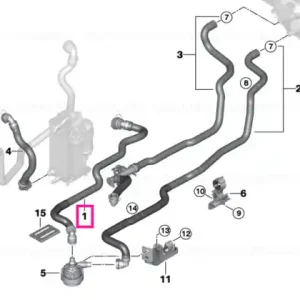 Coolant hose, supply 1 - BMW Preț promoțional