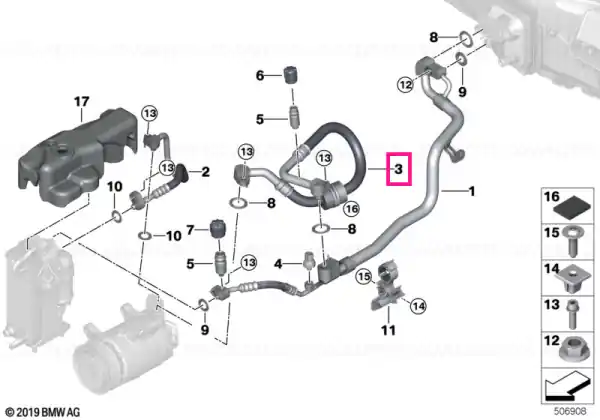 Cumpără online Suction pipe evaporator-compressor R134A - BMW