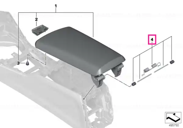 Cumpărături sigure Set, retaining elements, centre armrest - BMW