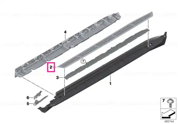 Running board, rocker panel, left - BMW Disponibil imediat