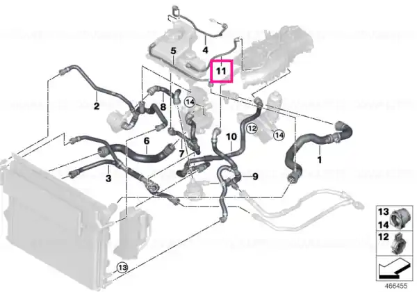 Reducere specială Venting line for charge air cooler - BMW