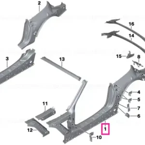 Side frame, exterior, left - BMW Chilipir