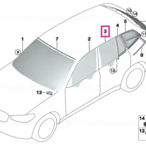 Side window, door, rear right - BMW Preț redus