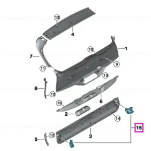 Reducere de preț Set capace percutor inchidere hayon - BMW X5 G05 G18 F95 M, X7 G07