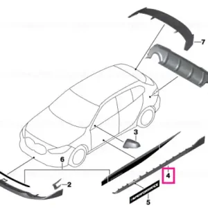 Cel mai vândut Sill attachm.part black high-gloss left M PERFORMANCE - BMW