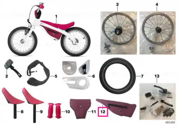 Cumpără acum BMW Kidsbike frame bag RASPB.RED