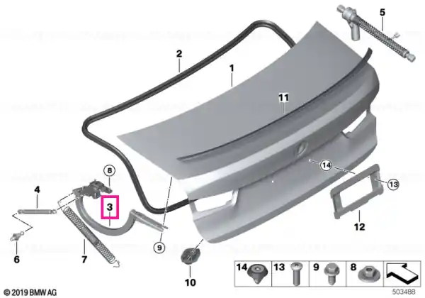 Cumpără online Right trunk lid hinge - BMW