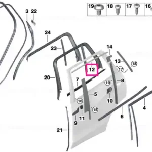 Reducere de preț Finisher, window frame, top, door rr rt CHROM - BMW