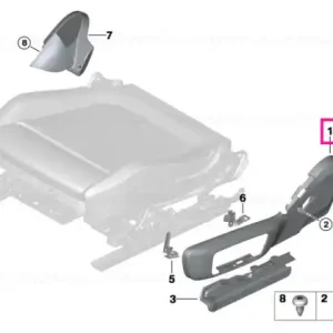 Comandă acum Ornament scaun electric dreapta SCHWARZ - BMW
