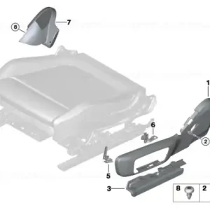 Reducere de preț Capac ornament scaun dreapta SCHWARZ - BMW