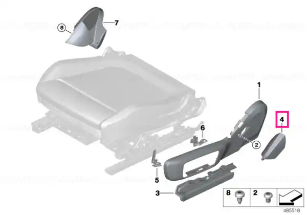 Reducere de preț Capac ornament scaun dreapta SCHWARZ - BMW