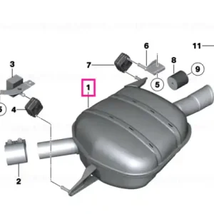 Rear silencer, right, with exhaust flap - BMW Reducere de preț