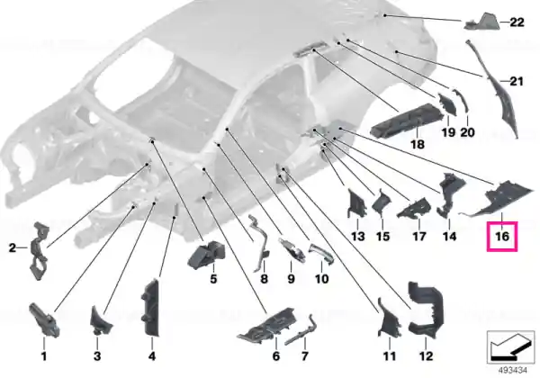 Reducere extra Shaped part reinforcement, B-pillar, lft - BMW