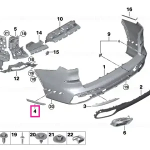 Comandă acum Moulding rocker panel rear left - BMW