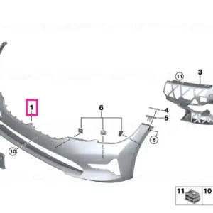 Trim acoperire bara, grunduit, fata LINES PDC - BMW Noutate