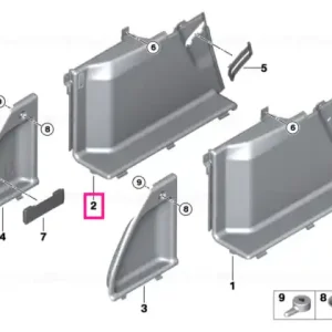 Trunk trim, left SCHWARZ - BMW Ofertă