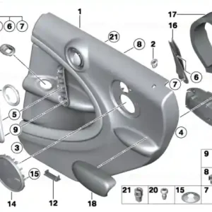 Door trim panel, rear, right BLACK/BLACK - BMW - Mini Reduceri