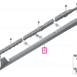 Sill trim, primed, right LIGHT - BMW Vezi acum