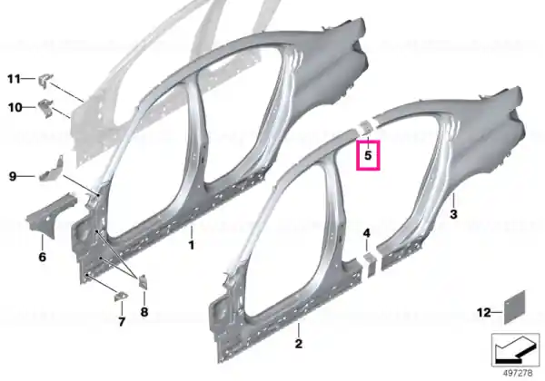 Reinforcement plate, C-pillar, left - BMW Reducere de preț