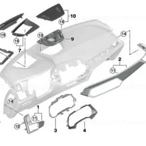Trim panou bord Airbag OFF dreapta ELFENBEINWEISS - BMW Doar azi