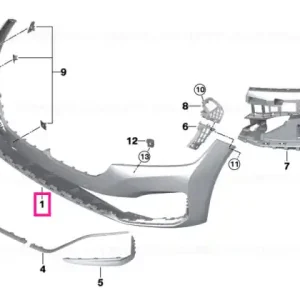 Comandă acum Capac trim bară față PDC/PMA - BMW