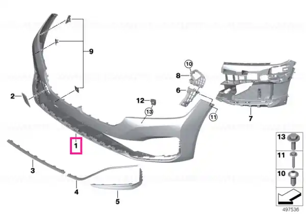 Comandă acum Capac trim bară față PDC/PMA - BMW