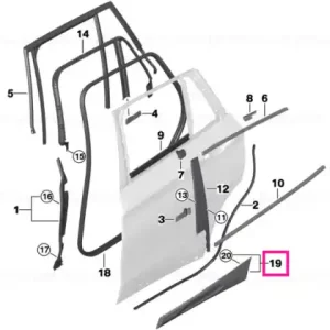 Retur ușor Protective strip rear door primed right -M- - BMW