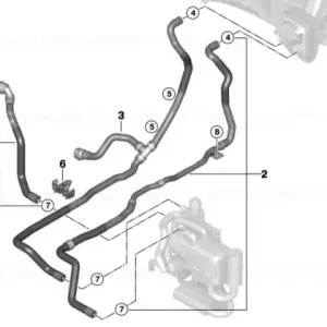 Coolant hose, supply 1 - BMW Plată securizată