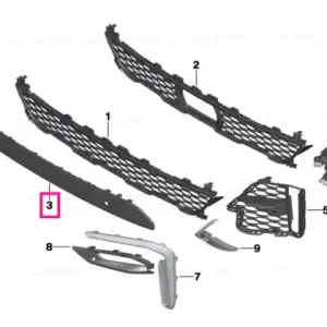 Bumper trim front painted PDC / M - BMW Popular