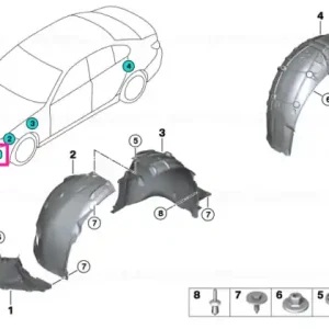 Reducere extra Capac carcasă roată, jos stânga - BMW