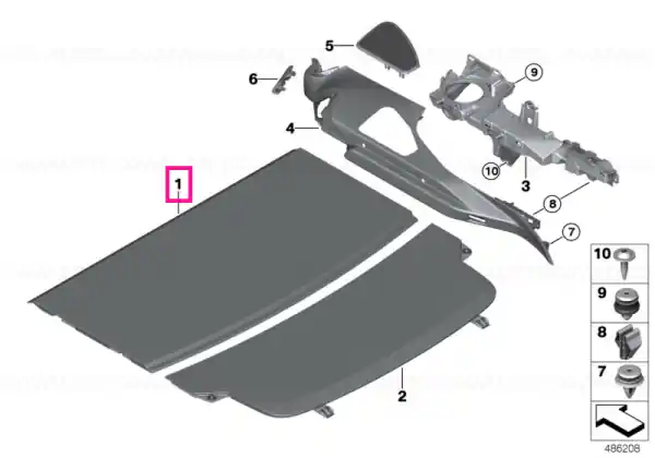Reducere extra Parcel shelf, front ANTHRAZIT - BMW