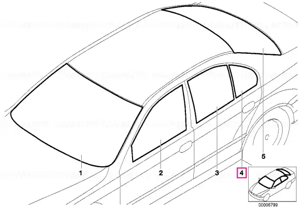 Reduceri Fixed door window, green, right - BMW