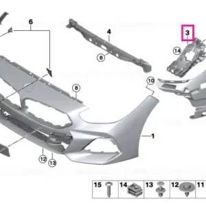 Bumper mounting front right - BMW Doar azi
