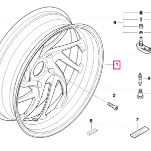 Rear wheel, granit-grau 5,5X17 - BMW Motorrad Livrare rapidă