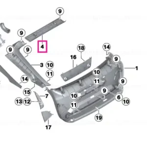 Upper trunk lid trim panel SCHWARZ - BMW Cumpără acum
