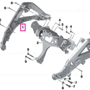 Front panel carrier, left BLACK - BMW Motorrad Doar azi