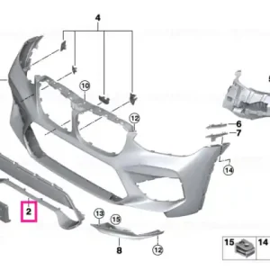 Bumper trim front centre - BMW Ieftin