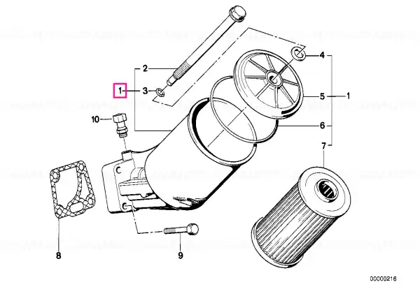 Reducere Oil filter without oil cooler connection - BMW