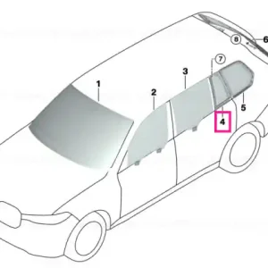 Side window, fixed, door, rear left SSG-VSG - BMW Ofertă