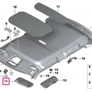Chilipir Sun visor with label, right SATELLITE GREY - BMW - Mini