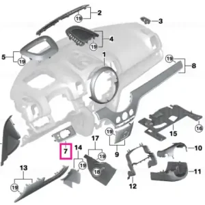 Super ofertă Ornament decorativ latura șofer HAZY GREY - BMW - Mini