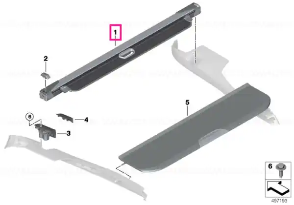 Roller blind f luggage compartment SCHWARZ - BMW Premium