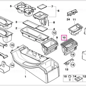 Ashtray rear HELLBEIGE/CHROM - BMW Premium