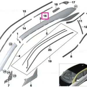 Retur gratuit Retaining strip, C-pillar, right - BMW