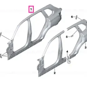 Side frame, exterior, right - BMW Livrare rapidă