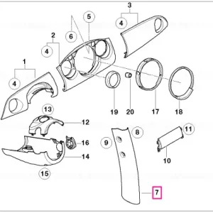 Disponibil imediat Capac conductă dreapta gun metal grey - BMW - Mini
