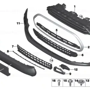 Calitate înaltă Ornament bara fată PDC - BMW - Mini