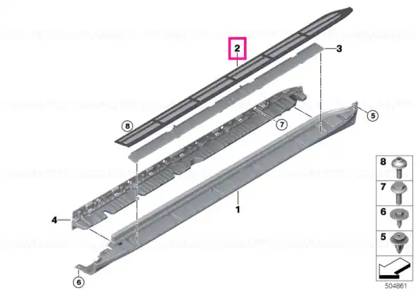 Running board, rocker panel, right - BMW Reducere